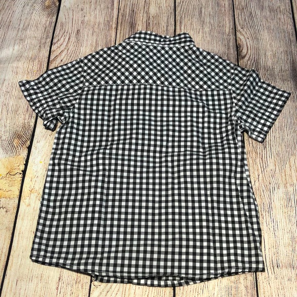 H&M button-Up Short Sleeves Kids Black/White Checkered - Picture 2 of 3